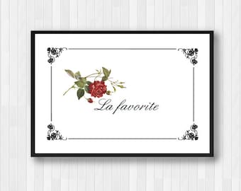 La Favorite Print,Paris Quote,Paris Print,Paris Wall Decor,France Paris Poster Print,French Quote,Black and White Print
