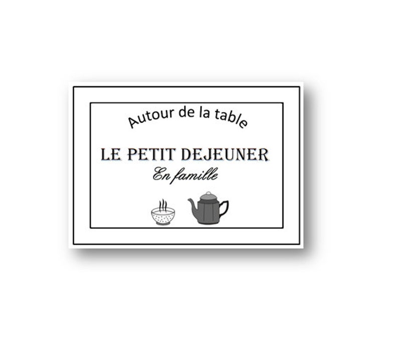 Le Petit Dejeuner,French Breakfast Quote,Breakfast Print,Breakfast Wall Decor,French Kitchen,Kitchen Wall Decor,French Poster,French Print image 2
