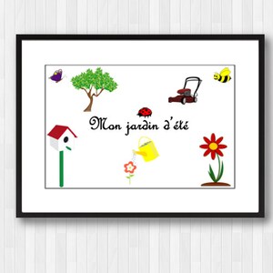 Jardin d&#39;Ete,Garden,Flower,Summer,Garden Print,Flower Art,Summer Print,Garden Decor,Flower Decor,Summer Decor,French Poster,French decor