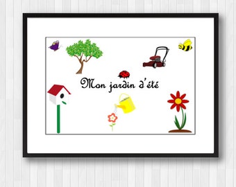 Jardin d'Ete,Garden,Flower,Summer,Garden Print,Flower Art,Summer Print,Garden Decor,Flower Decor,Summer Decor,French Poster,French decor