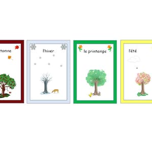The 4 seasons FRENCH SCHOOL POSTERS / French Teacher Resources /  French Learning Classroom Decoration/Educational Posters Language Learning