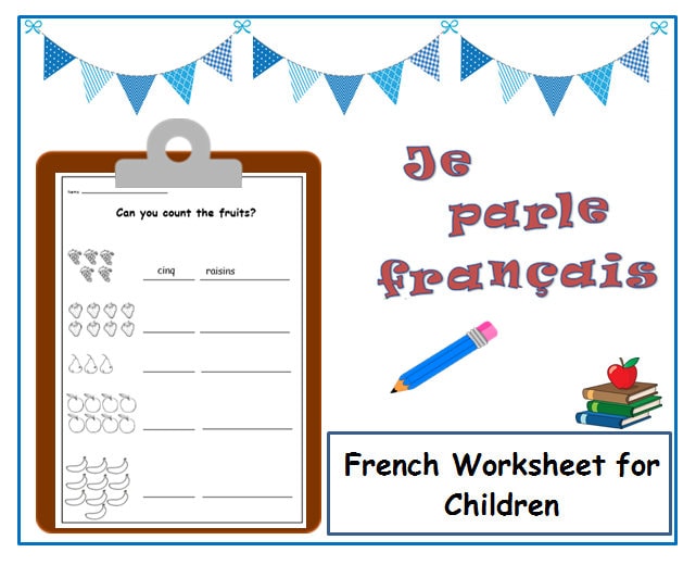 maths literacy french printable learn french numbers with etsy