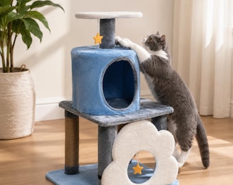 Plush Cat Tree Condo, Multi-Level Scratching Post, Kitten Activity Center Furniture