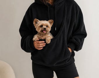 Pet Carrier Hoodie for Small Dogs Cats | Kangaroo Pouch Sweatshirt, Cozy Pet Mom Gift
