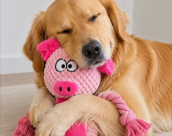 Peluche de cerdito rosa – Juguete interactivo con sonido para perros