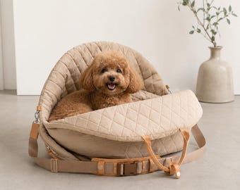 Quilted Pet Carrier, Soft Dog Travel Tote, Cozy Cat Carrier, Airline Friendly Bag