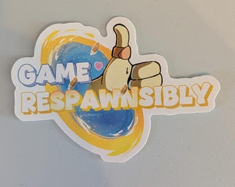 Game Respawnsibly pun sticker