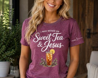 Süßer Tee und Jesus Shirt, südliches christliches T-Shirt, glaubensbasiertes T-Shirt, christliche Mutter Geschenk, Landkirche Shirt, Boutique-Grafik-T-Shirt