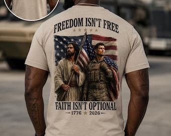 Freiheit ist nicht frei, Glaube ist nicht optionales Shirt, christliches patriotisches T-Shirt, veteran Geschenk, militärischer Glaube T-Shirt, USA Flagge