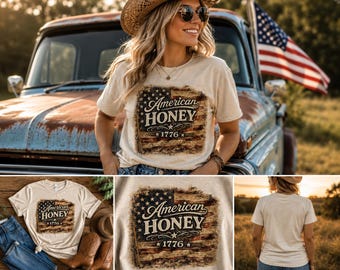 Amerikanischer Honig 1776 Shirt | Vaterländische Flagge T-Shirt | USA Pride Tee | Freiheit-Liebhaber-Geschenk