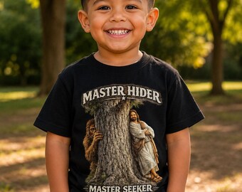 Master Hider Master Seeker Toddler T-Shirt Christian Toddler Shirt Jesus Hide and Seek Faith Based Kids Tee Gift
