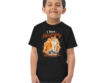 Funny Cross Eyed Cat Toddler Shirt, I Have Absolutely No Idea What's Going On, Cute Orange Cat Tee, Cat Lover Gift