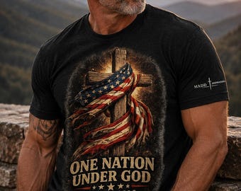 Eine Nation unter Gott Shirt, christliches gebrochenes T-Shirt, 250 Jahre Freiheit T-Shirt, 1776 2026 Amerika Flaggenkreuz Shirt, Glaube Freiheit