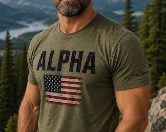 ALPHA Vaterländisches T-Shirt, beunruhigtes Hemd der amerikanischen Flagge, männliches USA-Grafik-T-Shirt, Freiheitsgeschenk für Männer