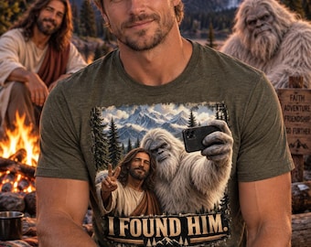 Funny Yeti Jesus Shirt, I Found Him, Christian Faith Humor T-Shirt