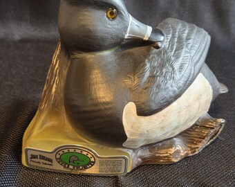 Jim Beam Ducks Unlimited Ceramic Whiskey Decanter 1992 Ring-Neck Duck Collectible