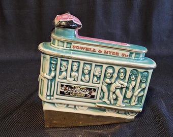Ezra Brooks Powell Hyde Street Cable Car Decanter 1968 San Francisco Collectible