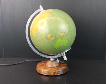 Vintage glass globe with light lamp by Rath.