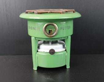 Vintage enamel 1-burner stove camping cooker kerosene stove by Putter