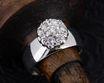 Vintage 0.51ctw Diamond Engagement Ring 14k White Gold Diamond Anniversary Ring Jewelry Bridal Gift