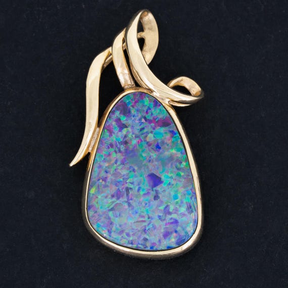 Australian Opal Pendant 14k Yellow Gold