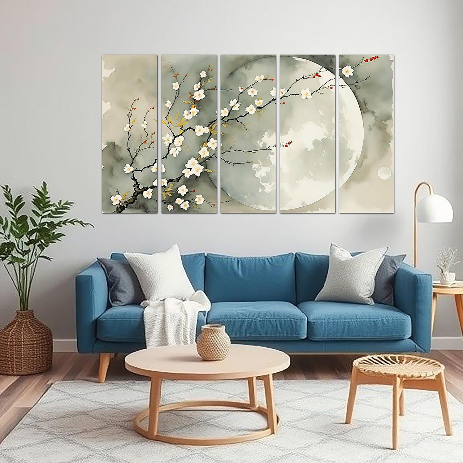 Canvas Painting Sakura 3 Panel - Etsy