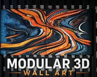 Modular 3D Wall Art Panels | Textured Geometric Abstract Decor (Magnetic Mount)