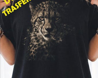 Cheetah DTF Transfer, Dark Wildlife Graphic Design Realistic Big Cat Animal Lover Print