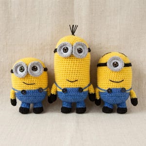 3in1 Minion crochet Pattern | Crocheted Mignon Amigurumi PDF | Cartoon amigurumi 3 in 1 Bundle | Digital Download