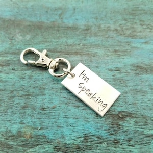 I&#39;m speaking, Kamala Harris quote, Women&#39;s empowerment, Inspirational Motivational Mantra keychain, Women&#39;s rights, Biden Shut up, Man