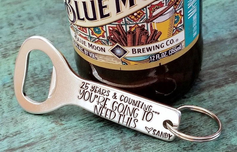 Happy Anniversary Gift, 5-10-15-25-30 years, Beer Bottle Opener, 30th Wedding Anniversary gift Husband Boyfriend Wife Gag Funny Snarky Gift image 5