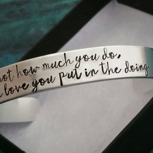 Ready to ship caregiver, front line worker gift, gift for PCA, Nurse, RN, NP, Dr Doctor, Teacher, Mother Teresa quote, custom cuff bracelet image 3