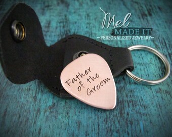 Guitar Pick Keychain, Father of the Groom Gift, Father of the Bride, Musician's Gift, Present for Wedding, Present for Dad