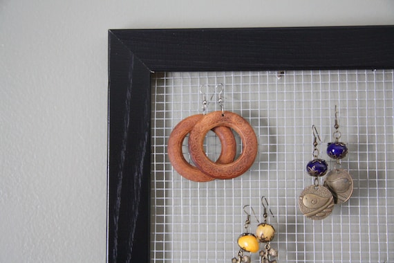 Earring Organizer- Large Earring Storage- Earring Holder- Earring Display-  Earring Frame- Recycled Wood Frame Jewe… | Earring storage, Earring frame,  Jewelry holder