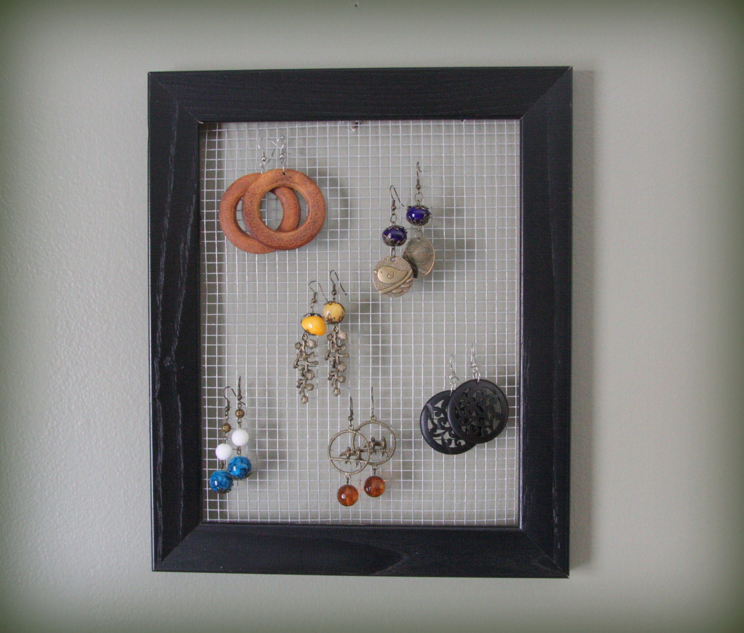 Earring Holder 10x13 Black Earring Display Wire Mesh Earring Hanger Trendy Earring Holder Wall Earring Holder Simple Earring Holder Etsy