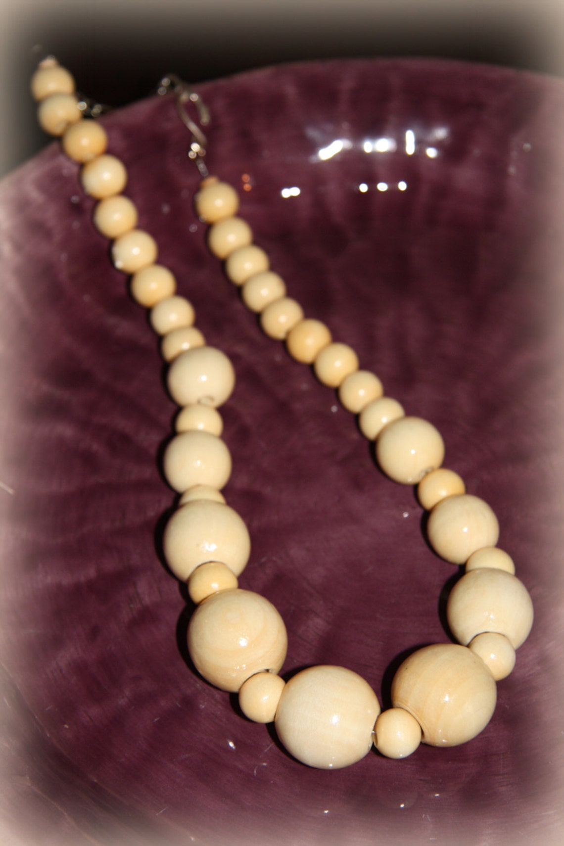 Large Wood Beads Necklace Chunky Wooden Necklace Wood Etsy
