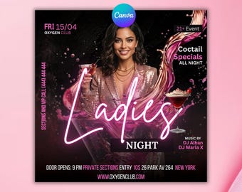 Ladies Night Party Flyer Template | Luxury Club Event Poster (Digital Download)