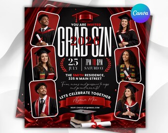 Editable Graduation Invitation Template, Class of 2026 Party Flyer (Digital Download)