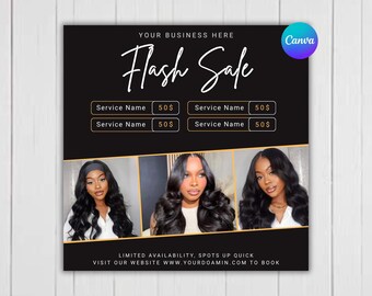 Beauty Business Flash Flyer Template | Modern Luxury Booking Advertisement (Digital Download)