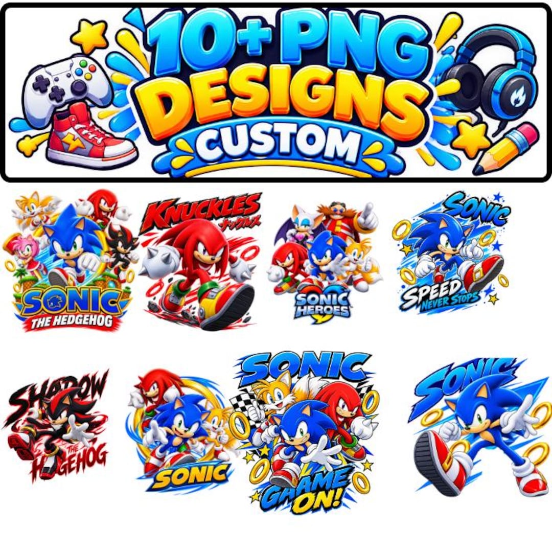Sonic File Icon Sonic the Hedgehog PNG Bundle, Watercolor Sonic the Hedgehog, Sonic Png ...