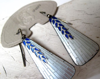 Vintage Shashi Singapuri Enamel on Silver Gold Vermeil Earrings