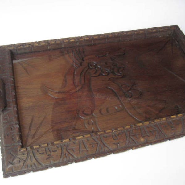 Carved Wood Tray Etsy