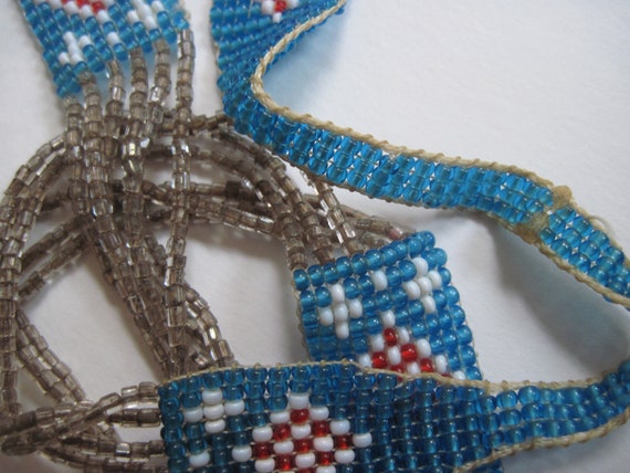 Vintage Native American Seed Beaded Necklace - image 8