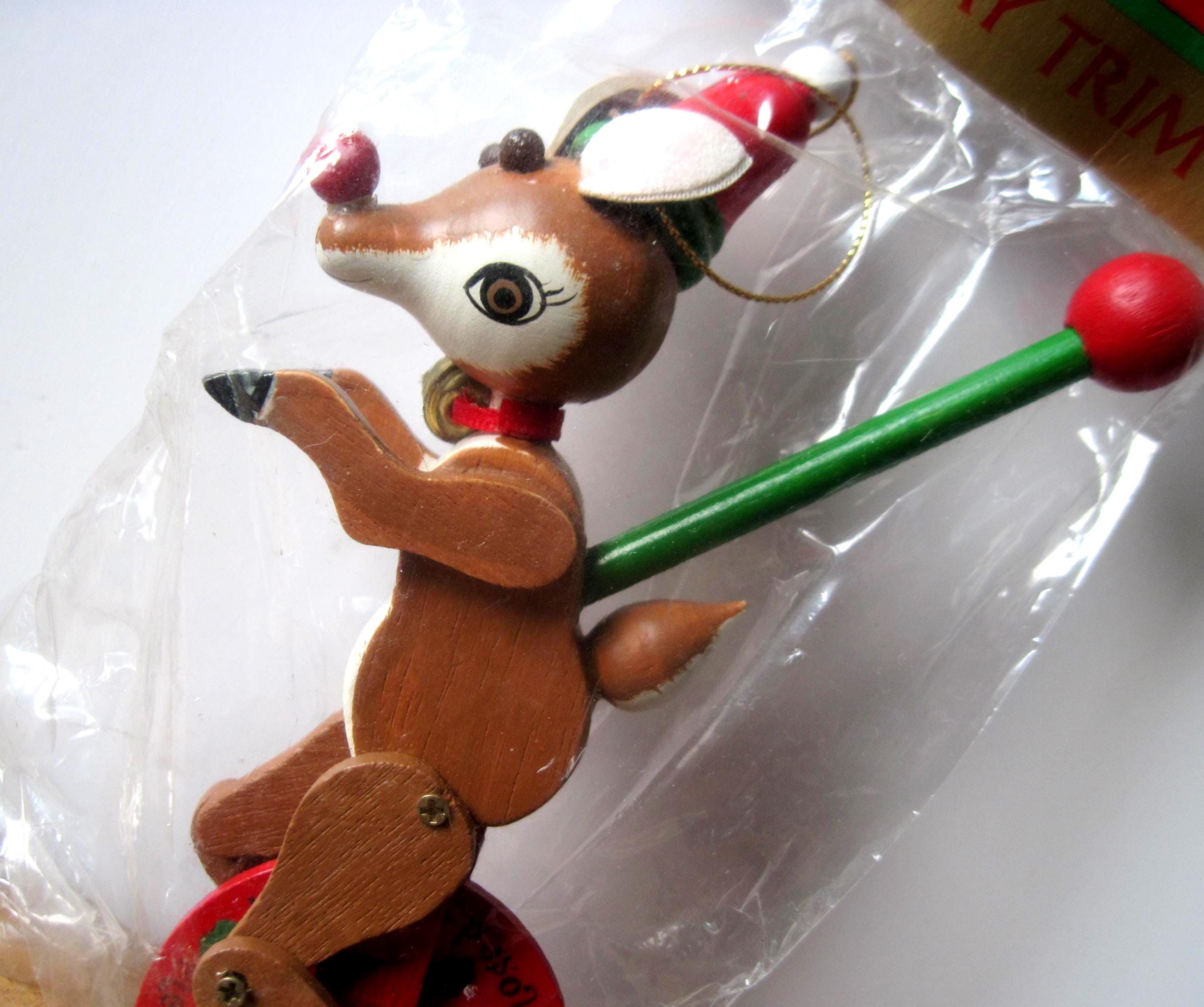 Vintage Kurt Adler Rudolph the Red Nosed Reindeer Unicycle Ornament ...
