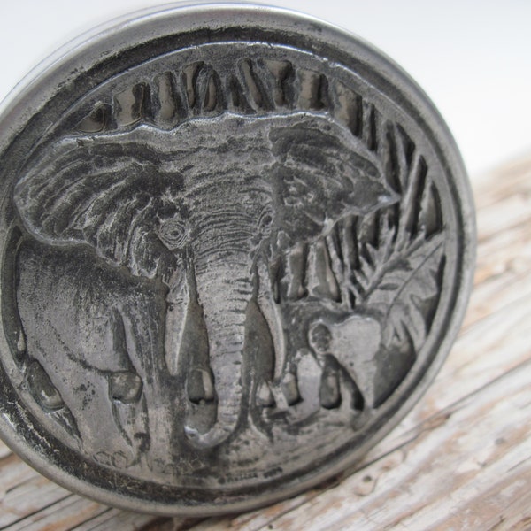 Vintage Metzke Pewter Elephant Tin