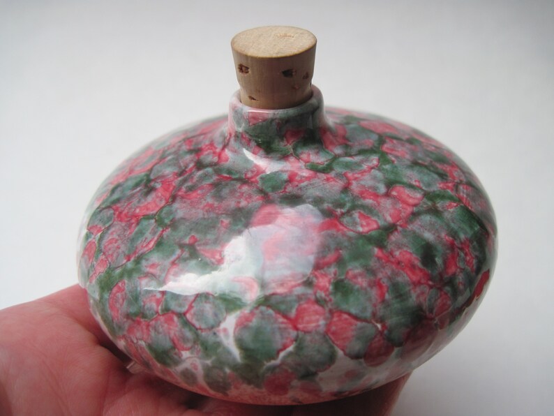 Vintage Pottery Perfume Jar Made in France Etsy