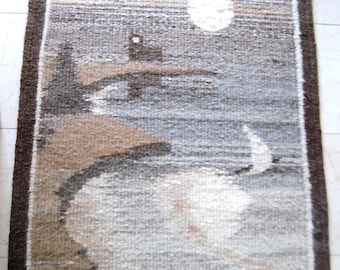 Vintage Woven Wool Rug Wall Hanging