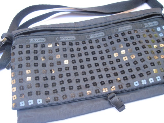 Vintage LeSportSac Black Sequin Fanny Pack - image 5