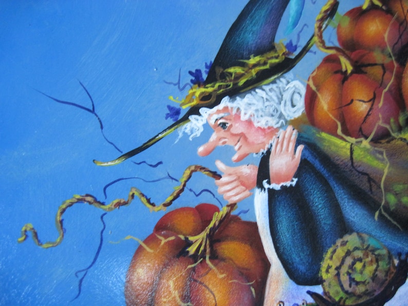 Vintage Halloween Witch Hand Painted Box - Etsy