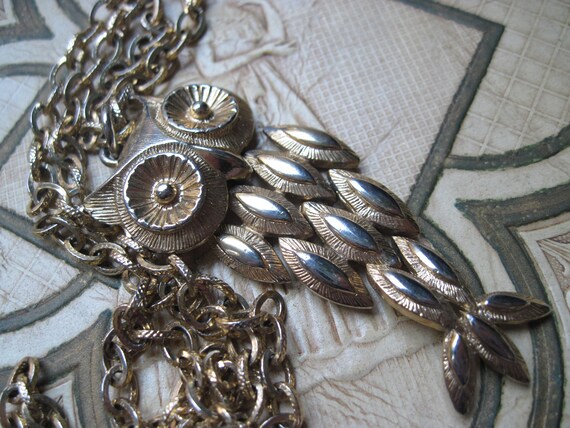 Vintage Avon Gold Owl Necklace Etsy